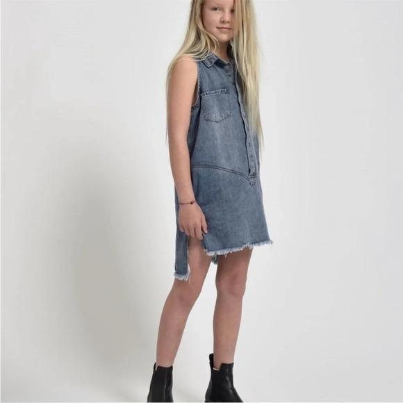 One teaspoon KIDS MINI denim BRAXTON DRESS size 9-10 - Picture 12 of 13